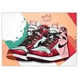 jordan poster wings framed  JosHoppenbrouwers Póster de graffiti Air Jordan 1 (70 x 50 cm), sin marco