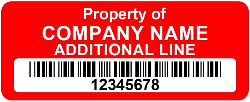 0.7"x1.75" Barcode Labels - Custom Property Tags (100)