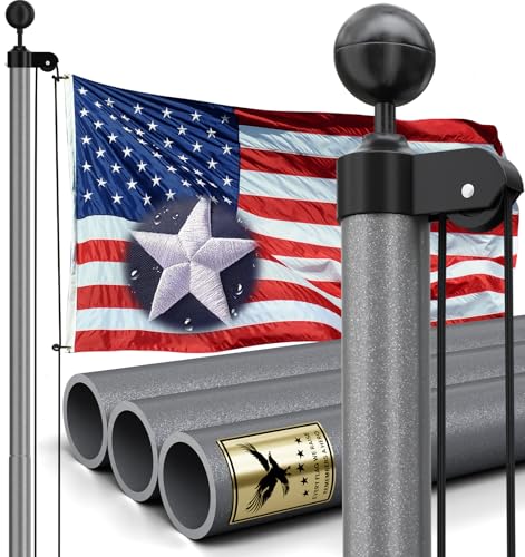 30FT Heavy Duty Flag Pole Kit, Real 11 Gauge Aluminum, 2.4