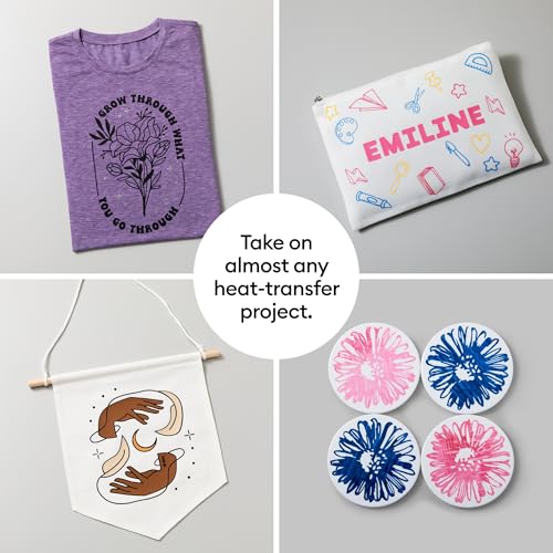 Cricut EasyPress 3, 22.5x22.5cm(9"x9"). Heat Press for T-Shirts, Cushions and More. Use with Iron On Vinyl (HTV), Infusible Ink and Sublimation. Heat Plate Heats up to 205°C (400°F) - Zen Blue