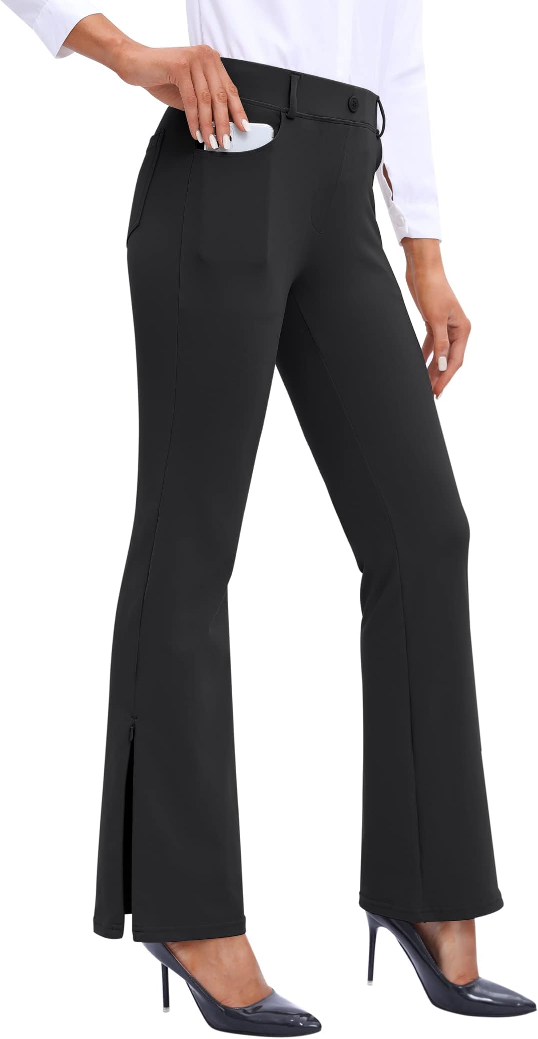EwedoosDress Pants Women Bootcut Dress Pants with Pockets High Waist Flare Yoga Work Pants Business Casual