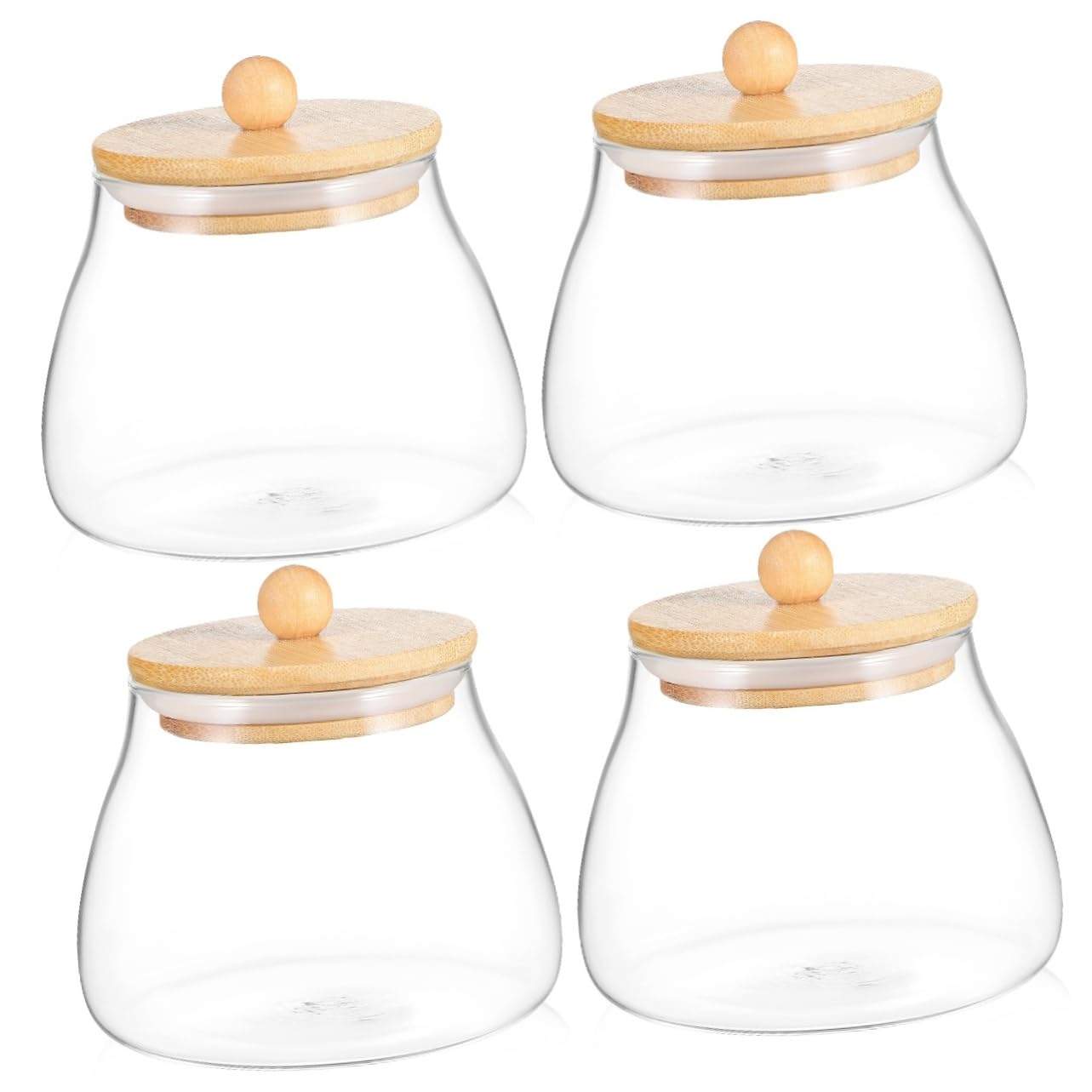 TOYANDONA 4 Piezas tarro de dulces hermético masón condimento recipiente tapa Contenedores tarros de avena durante la noche jarra de té envases de tarro de cristal Vidrio