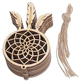 ARTIBETTER Mini Dream Catcher 20pcs Set, DIY Home Decoration Pendant Wooden Accessories Timber Wall Ornaments Dream Catcher (Beige, Third Pattern)