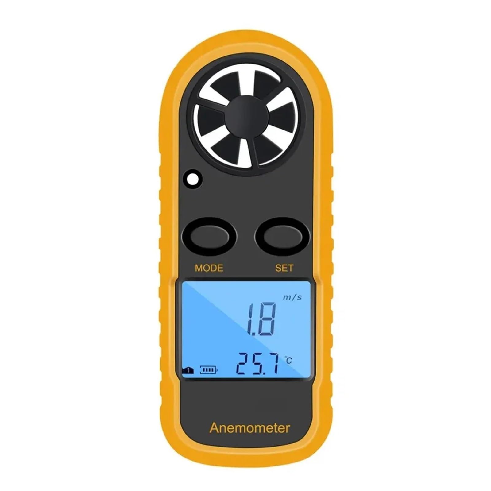 Anemómetro digital de 0 a 30 metros/segundo, con sensor digital de volumen de aire, velocidad del viento y temperatura, con retroiluminación LCD.