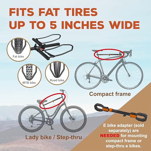 Hyperax VOLT 2 E-Bike Hitch Mounted Platform Style 2 Bikes Carrier For Car, Suv, Trucks, Sedan, No Wobble & Tilting Design E-Bike Rack thumb #4