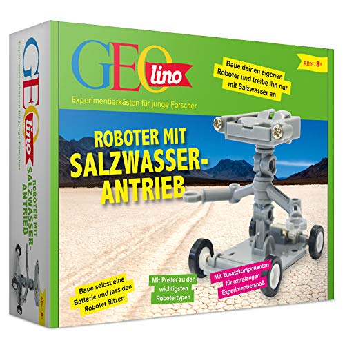 FRANZIS GEOlino Roboter mit Salzwasserantrieb | Chemische Prinzipien einfach erklärt | Einfach auftanken und losgehts | Ab 8 Jahren