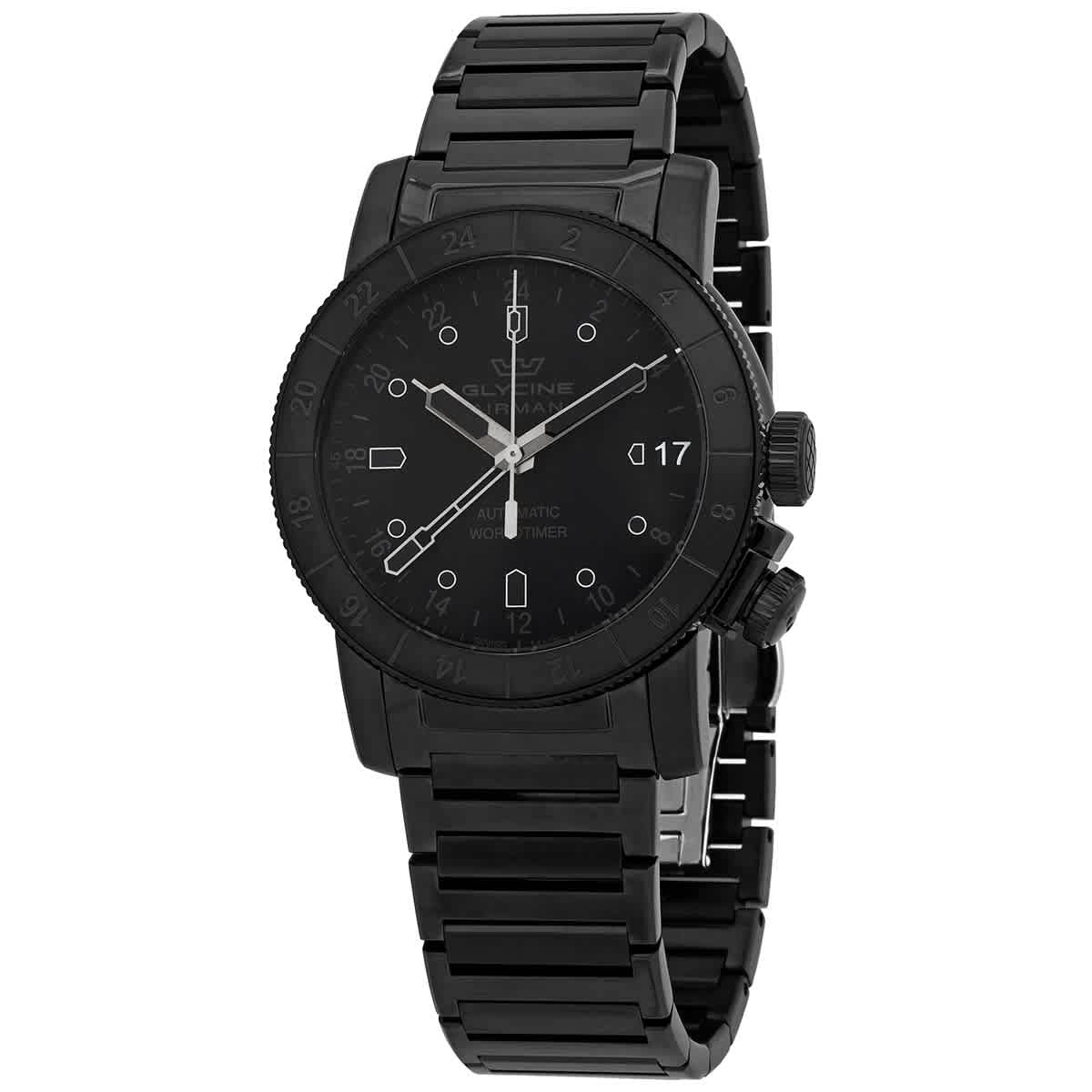 GlycineAirman GMT Automatic Black Dial Men's Watch GL0195