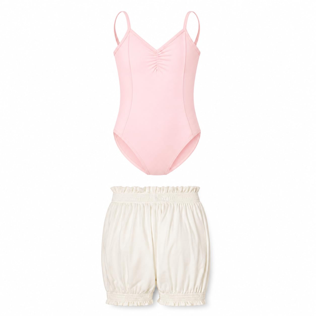 Completo Danza Bambina Pantaloncini Body | Nylon - spandex - delicato, leggero - traspirante - fresco, elastico in vita, per Allenamento, per la Pratica