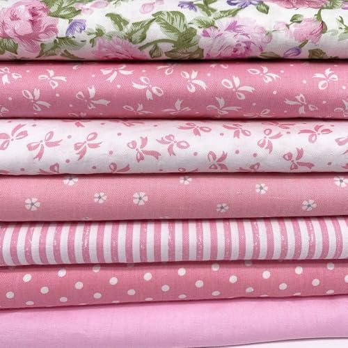 Image of Cotton Fabric DIY Making Supplies Quilting Patchwork Fabric Fat Quarter Bundles DIY for Quilting Cotton Patchwork Cushions (Peony, 40 inch x 40 inch)
