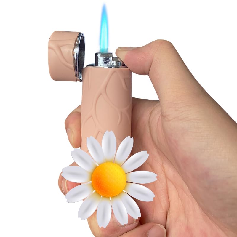 Encendedor soplete a butano marrón resistente al viento miniatura 2