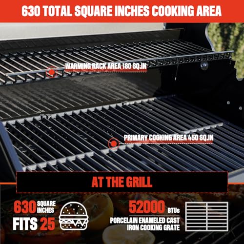 Image of Monument Grills Mesa Series, 4+1 Outdoor Barbecue Stainless Steel 4 Burners & 1 Side Burner Propane Gas Grill, 52,000 BTU Patio Garden Barbecue Grill with Knob Controls, Mesa425, Black