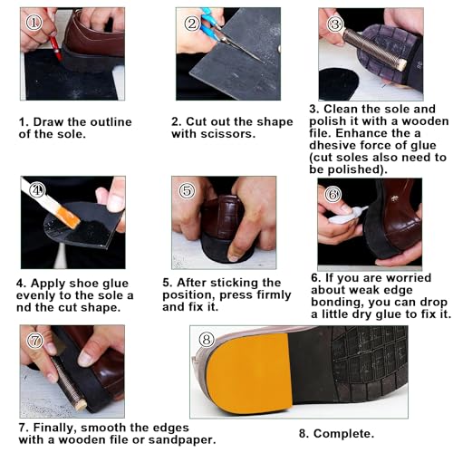 Resistant Sole Sheet Heel Repair Pad Rubber Sole Pad Yellow miniatura 4