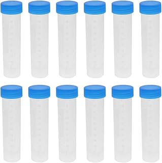 Tubos de ensayo ，Tubos de ensayo de plástico 50 tubos de centrífuga de 50 ml con escala, tubos cónicos de plástico con tapas de rosca azules, tubos de muestra for laboratorio de experimentos científic