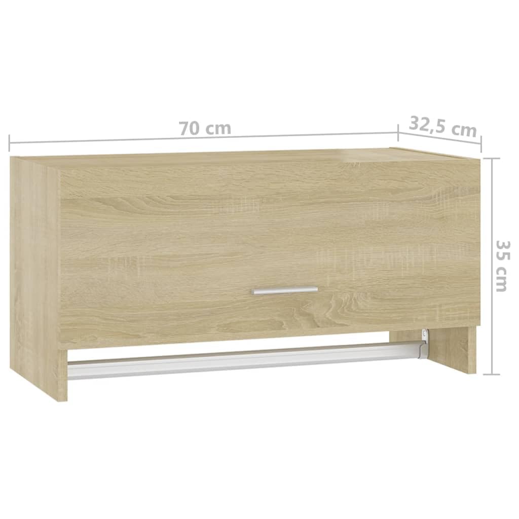 vidaXL Garde-Robe, Armoire à Vêtements, Porte-vêtements, Organisateure de Salle de Bain Buanderie Intérieur, Chêne Sonoma Bois d'Ingénierie