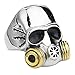 Produktbild PDTZ   Herren Persönlichkeit Ring Golden Alien Skull Punk Edelstahl Ring Schädel Ring Fingerring Zubehör 12 Gold und Silber