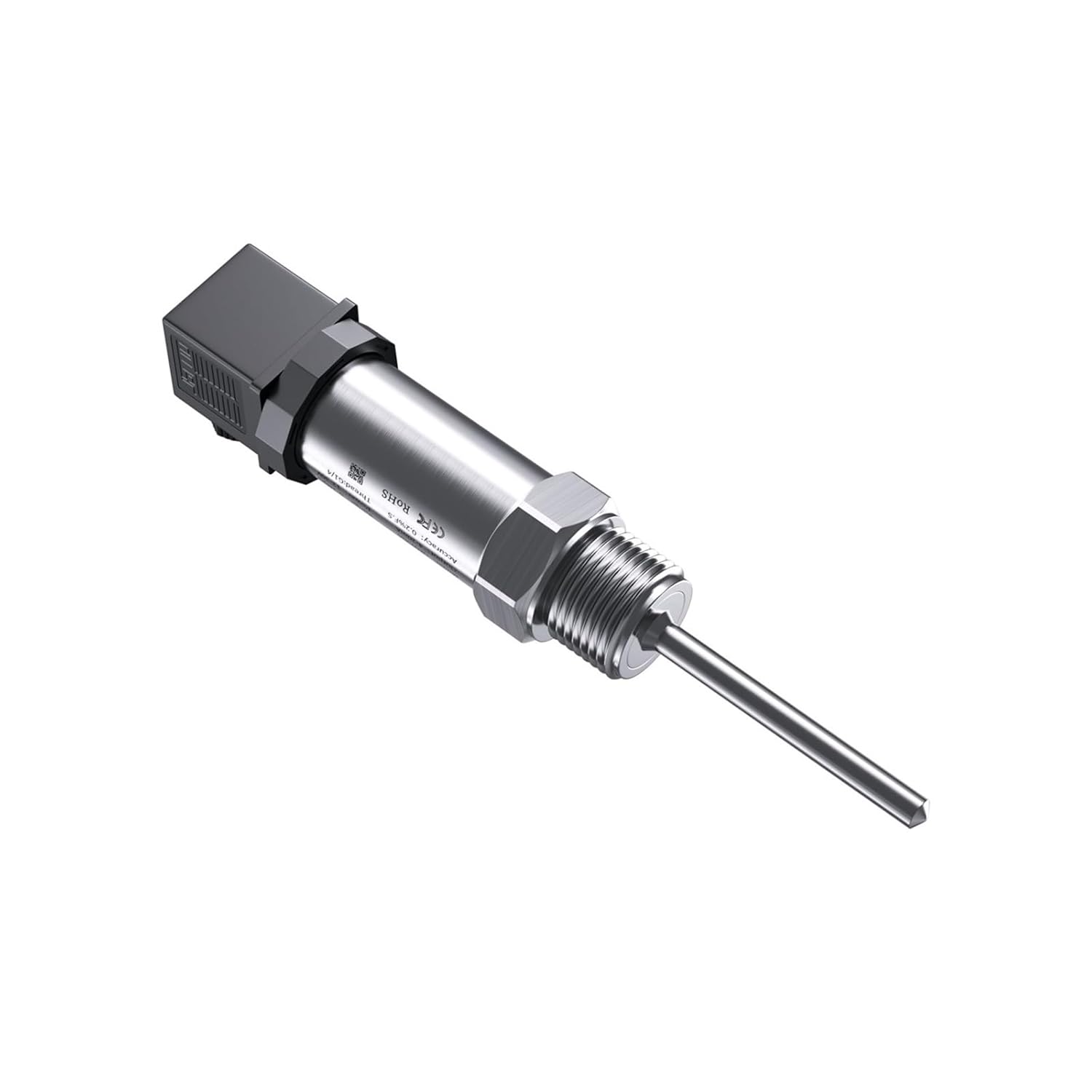 6mm Probe Diameter PT100 Temperature Signal Sensor -50-200C 4-20mA 0-200C to 0-10V M20*1.5 DC24V Transmitter(Gray)