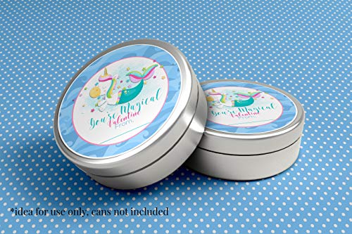 Magical Mermaid Unicorn Valentine Party Favor Sticker Labels, 40 2" Party Circle Stickers By Amandacreation, Great For Classroom Valentines, Envelope Seals, Gifts & Treats #TOP2