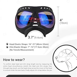 Namsan Dog Goggles for Large Dogs UV Dog Sunglasses Medium Large Breed Transparent Dog Glasses Wind/Dust/Fog/Snow Dog Eye Protection, Wide Snout Rest, Soft Frame, Clear Blue