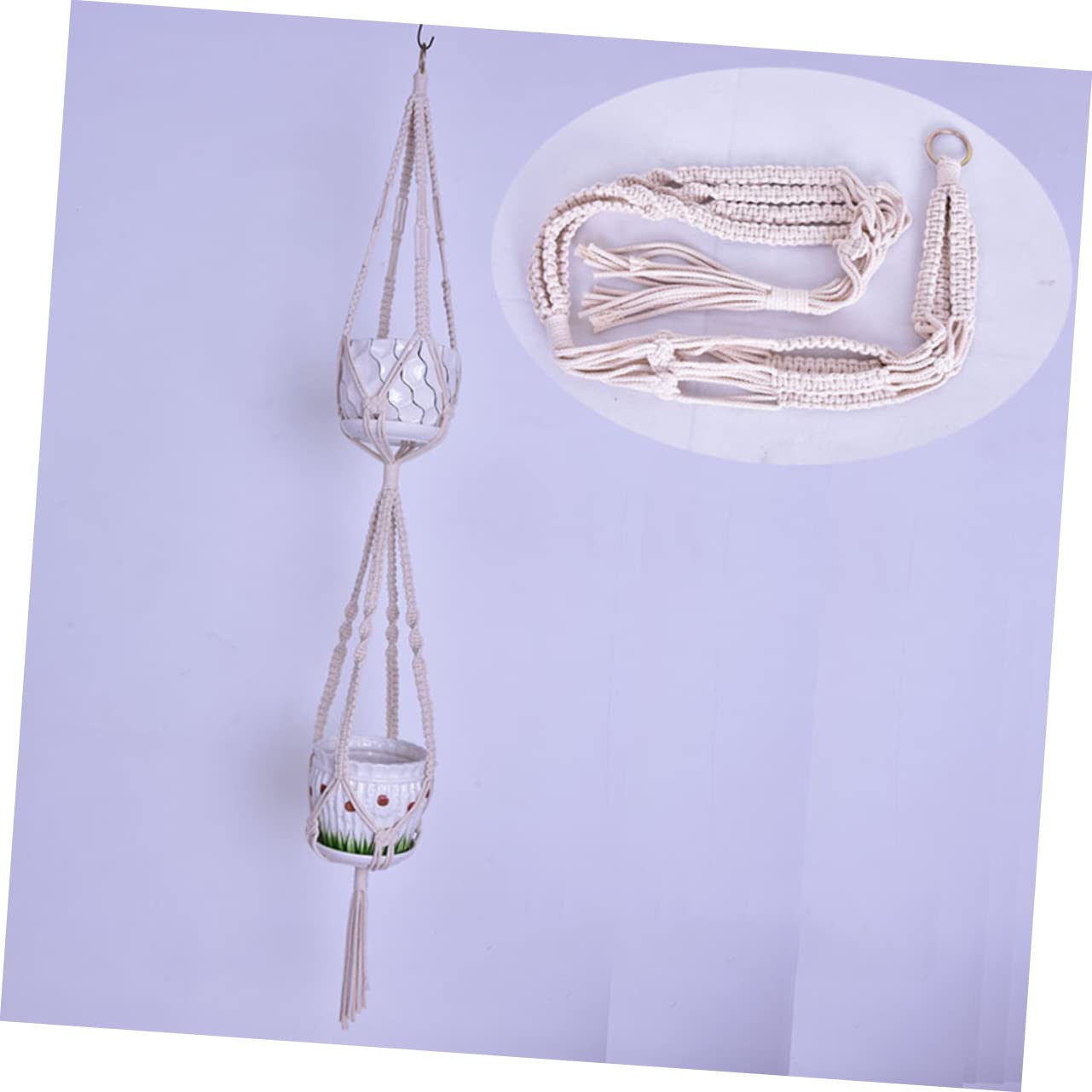 YARNOW 2 Pz Appendini Stand Appendiabiti Appendi Grucce Macramè Per Piante Stender Appendiabiti Gancio Per Macramè Vegetale Doppio Appendiabiti Per Piante Pianta Vaso Di Fiori