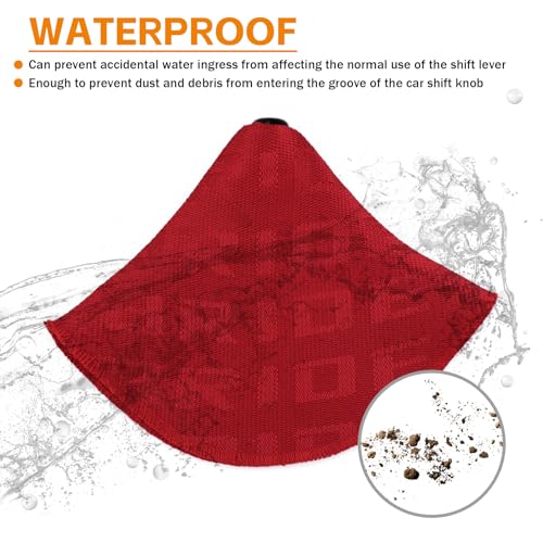 NTNEV Universal Shift Boot Cover, Car Shift Knob Dust Cover, Fabric Shifter Manual/Automatic Shifter Shift Boot Cover for Protection & Decor, Shift Boot Cover (Red)