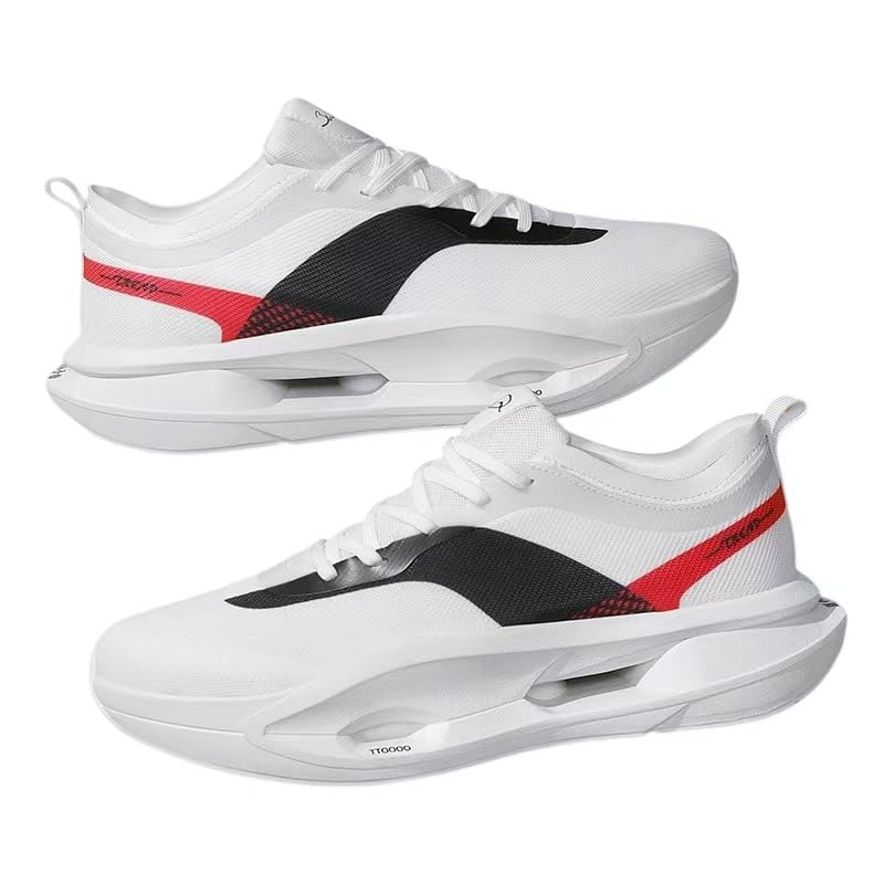 晟华 Zapatos deportivos para correr de maratón con suela antideslizante, resistentes al desgaste, transpirables y cómodos, Blanco, 43 EU