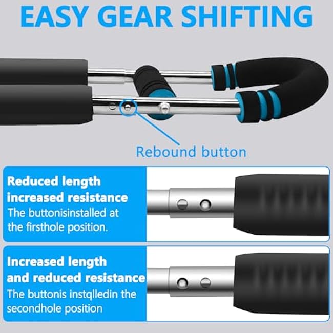 Chest Workout Equipment, 66-110lb Adjustable Arm Trainer, Chest Trainer for Men, Arm Workout Equipment, Portable Detachable Spring Resistance Home Fitness Equipment for Enhancing Upper Body Muscle