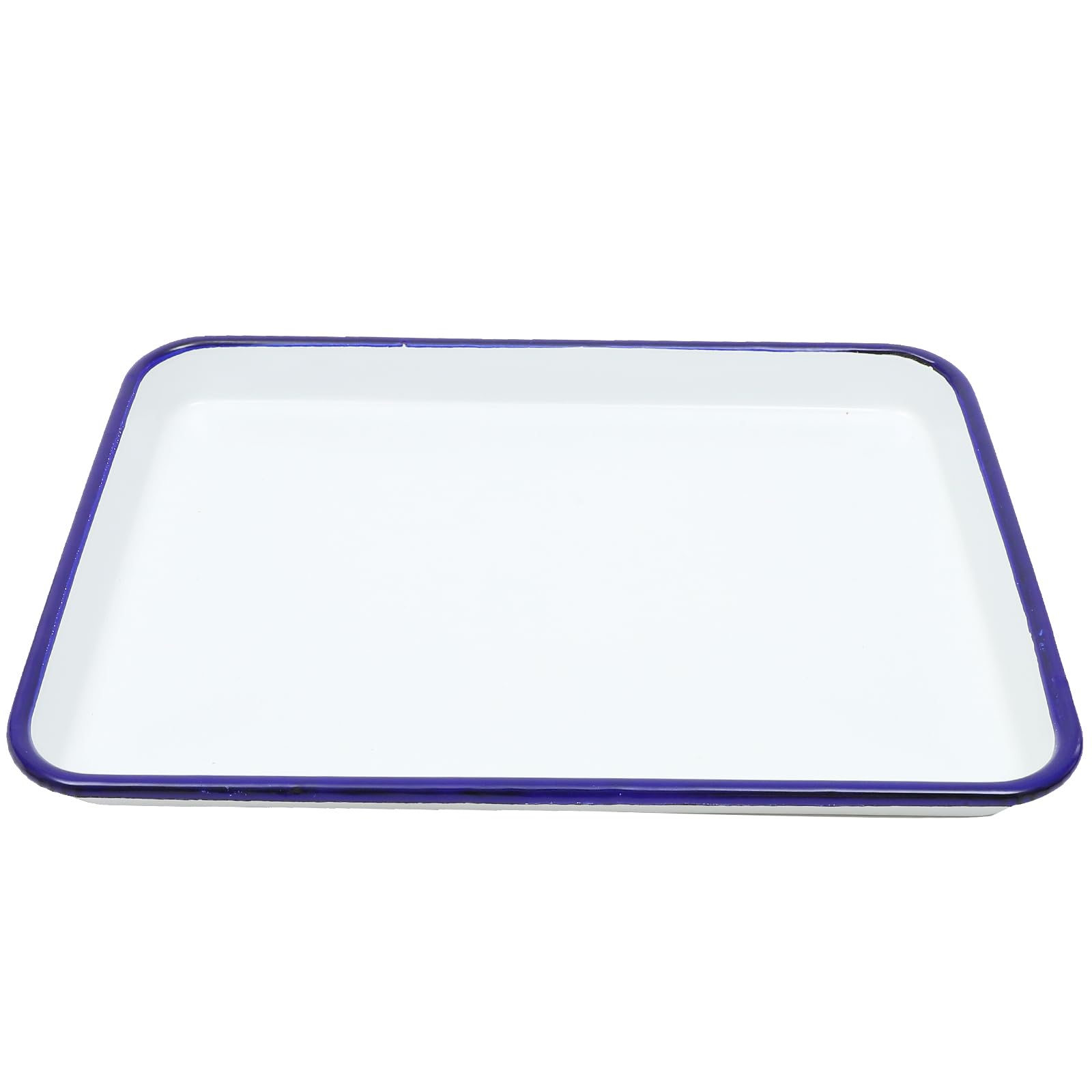 Cabilock Enamel Bake Pan Vintage Rectangular Roasting Tray Enamelware Serving Dish for Baking Pizza Cakes and More and Easy to Clean