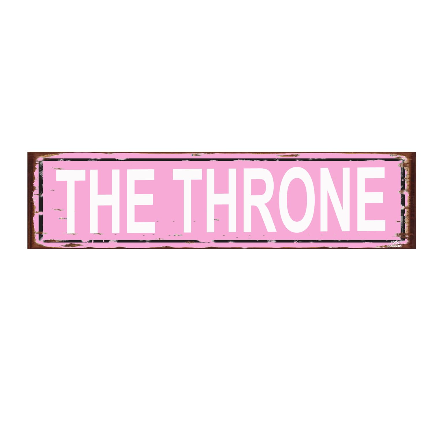 The Throne Sign Funny Bathroom Restroom Toilet El Bano Rustic Man Cave Vintage Novelty Street Farm House Garage Wall Decor Metal Sign Pink 4x16 Inch