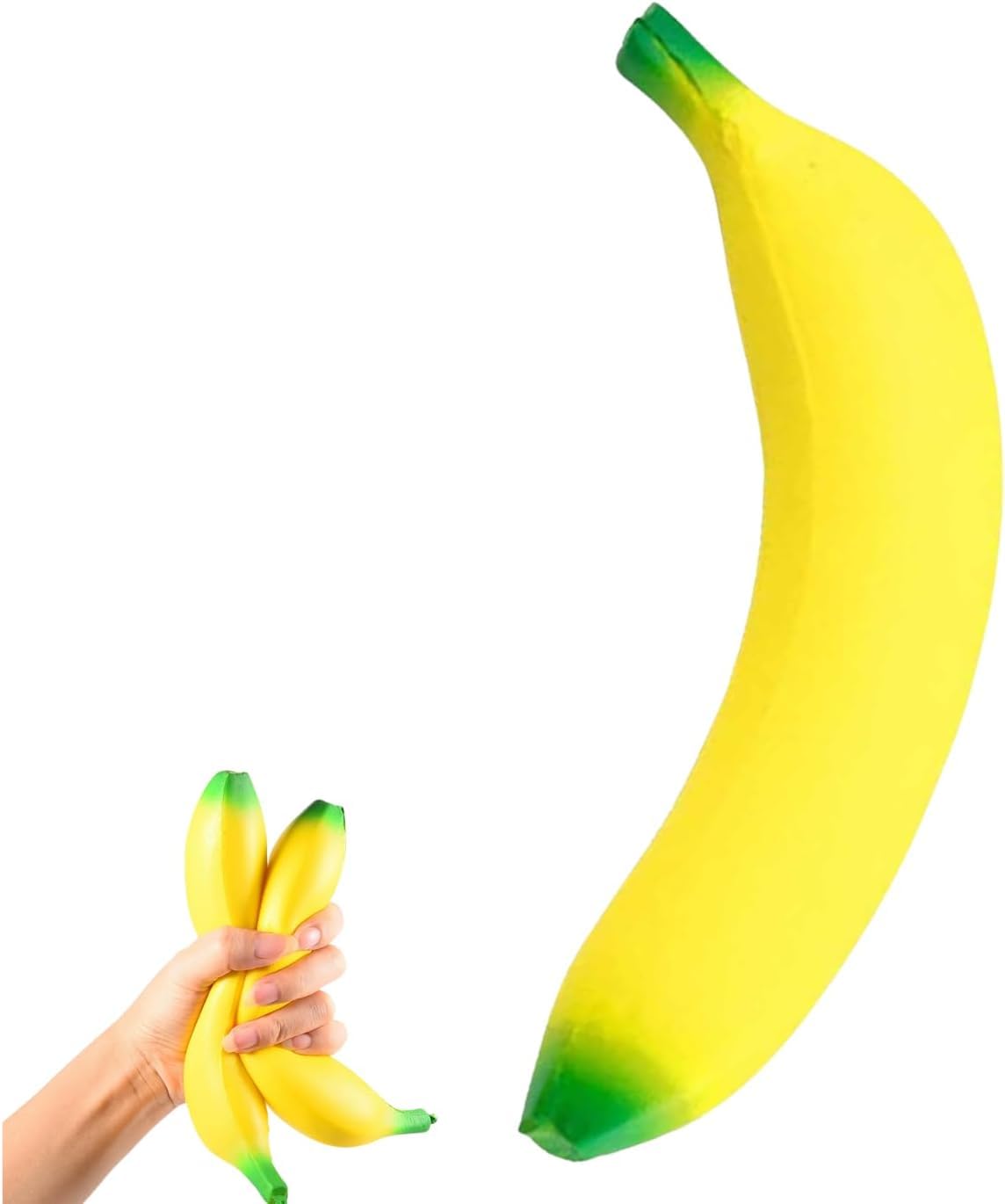 Banana Squishy, 2026 New Realistic Shaped Squeezes Balls, Fruit Squeeze Slow Rising Stress Relief Soft Cute Anxiety Banana Gifts Party Favor — image 1