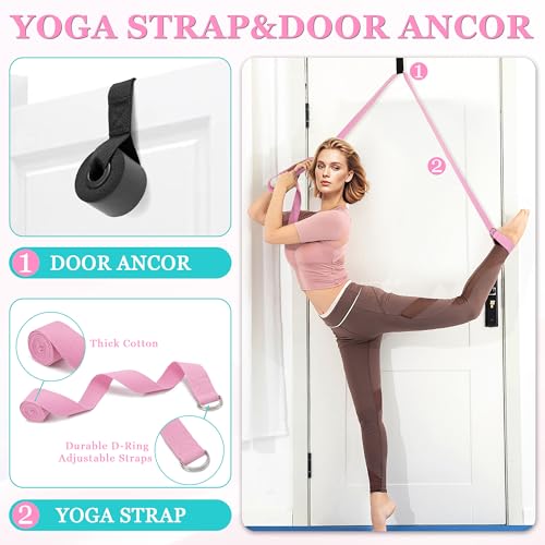 Yoga Wheel Set - Back Pain Relief & Stretching, Blocks 2 Pack With Strap, Deep Tissue Massage Foam Roller, Exercise Balls - Image 5