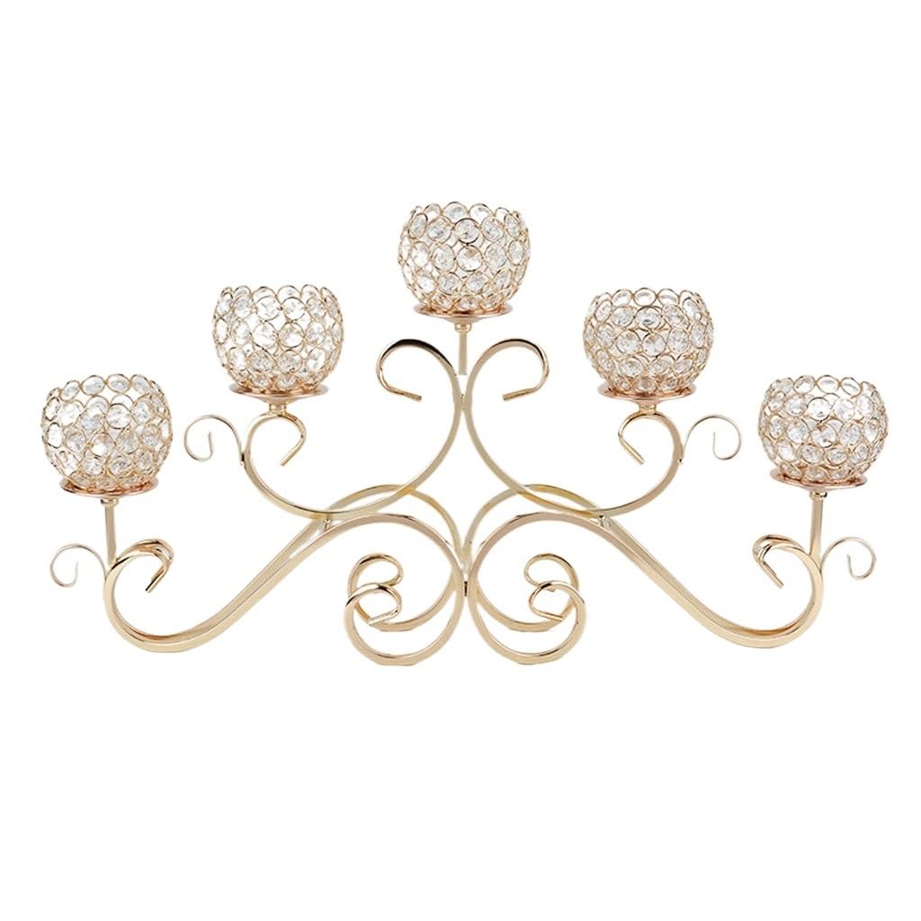 HTTGDGDH European Crystal Candlestick Creative Iron Candle Holder Retro Candle Decoration Ornaments,D-67.5 * 36cm