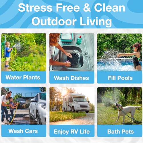 Image of Flexible Garden Hose Extender and Water Filter Bundle for RV, Boat or Pool, Includes 1-Hose Extender and 1-Water Filter