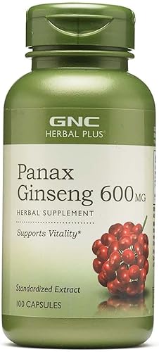 GNC Herbal Plus Panax Ginseng 600 mg 100 cápsulas apoya la vitalidad