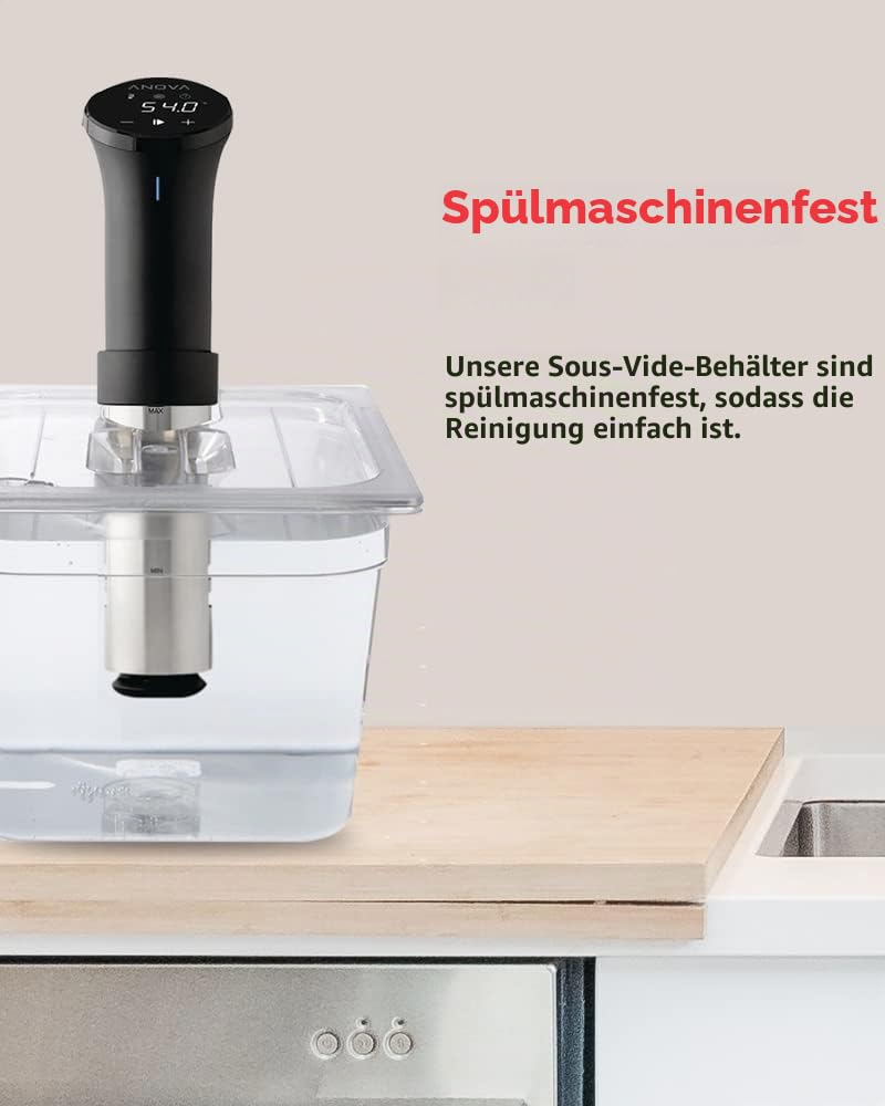 SousVideTools Behälter aus Polycarbonat, 11,6 l, mit Deckel passend für den Sous-Vide-Stick von Anova, durchsichtig, zum Garen, frei von BPA, nicht-haftend und spülmaschinengeeignet