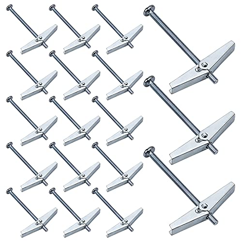 MUSEDAY 20Pcs Kippdübel M3*50MM Gipskarton Befestigungen Feder Toggle Spring Cavity Toggle Spagat Wing Spring Hardware Toggle Bolt Wing Nut Trockenbau Anker