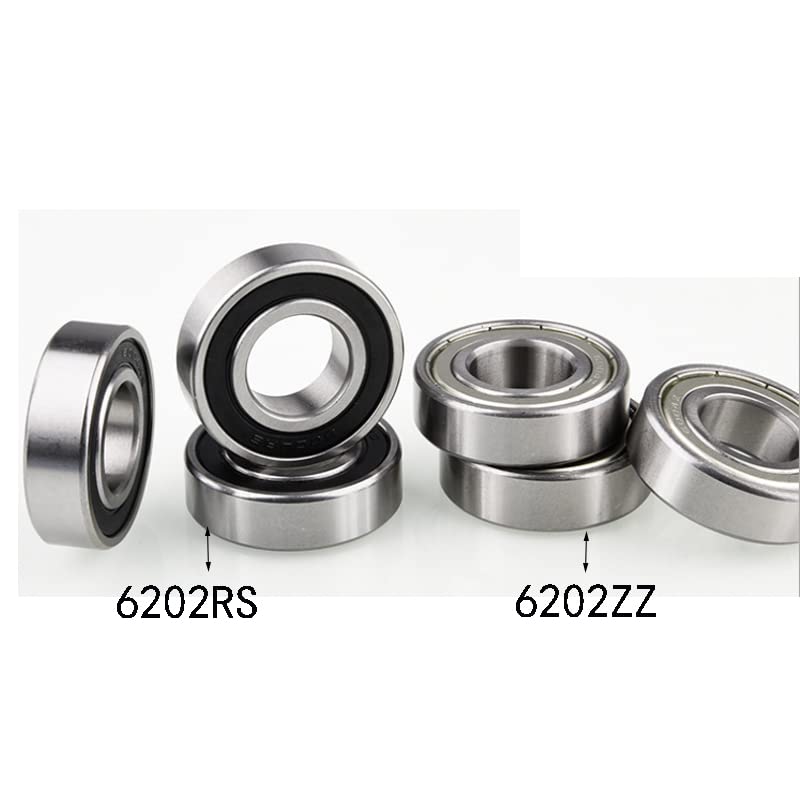 6202 15 * 35 * 11mm Precision Bearing Deep Groove Ball Bearings 6202ZZ for Automobile Motorcycle and Agricultural Machinery Parts(6202ZZ)