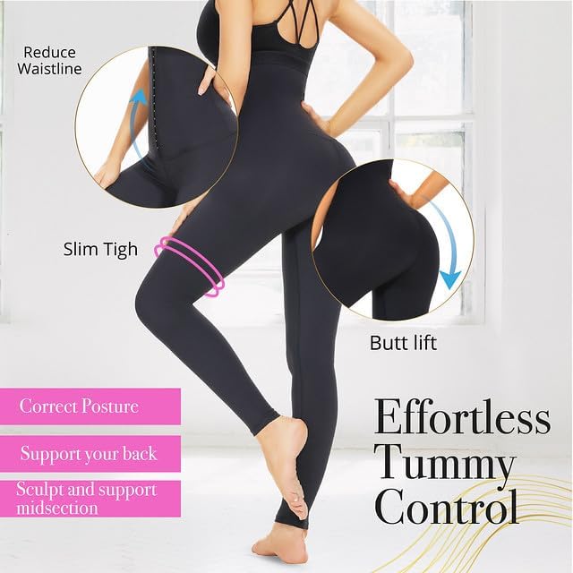 High Waist Corset Legging for Women - Butt Lifter Tummy Control Shaping Sport Tights Waist Trainer - Image 3