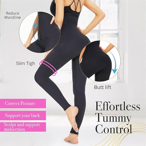 eumygrl Espartilho legging feminina de cintura alta – modelador de bumbum, controle de barriga, mode