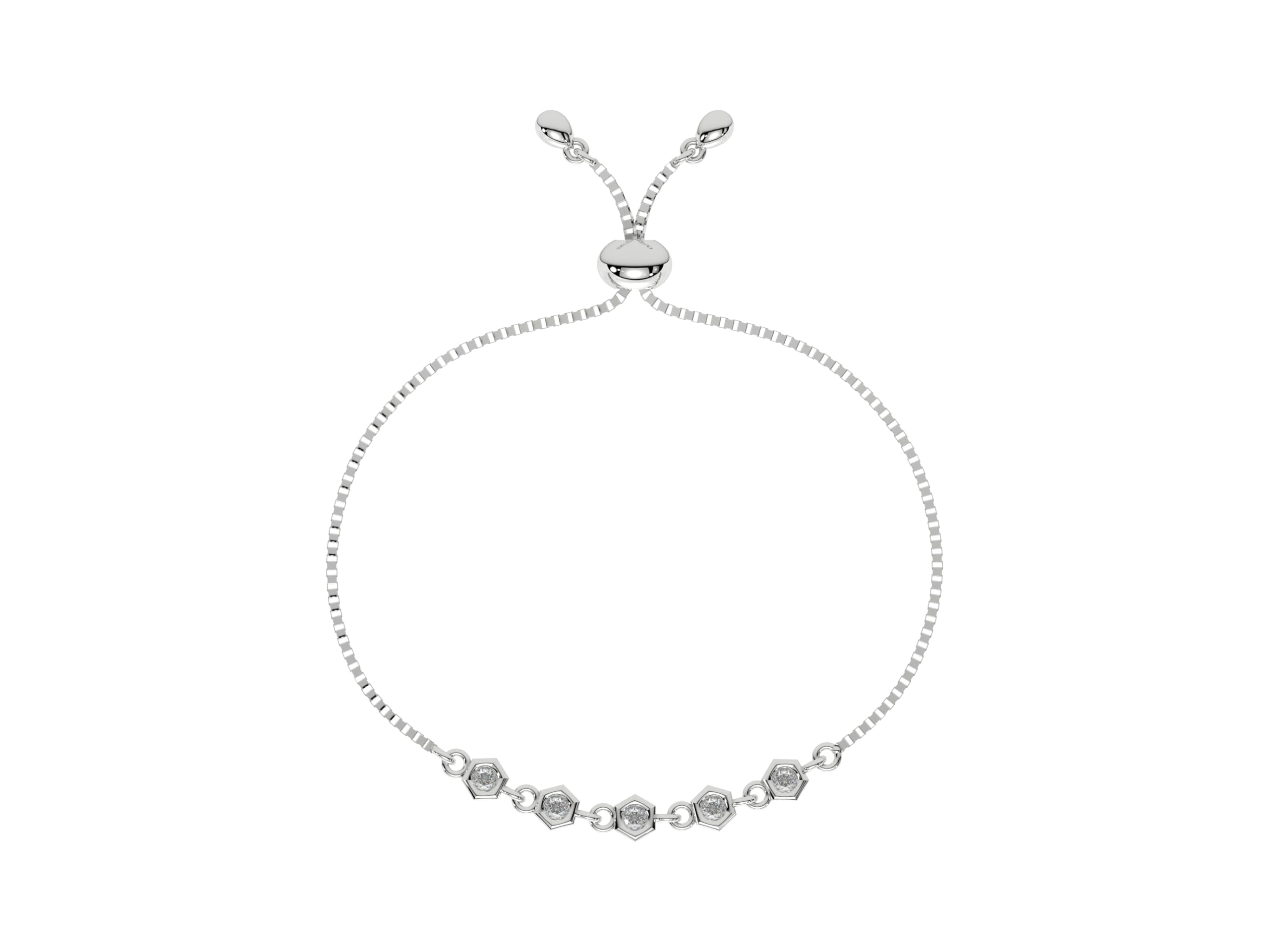 925 Sterling Silver Hexagon Bead Link Bracelet for Women & Girl - Rakhi Rakshabandhan Gift for Sister and Bhabhi - Anniversary, Birthday Gift - 925 Certificate