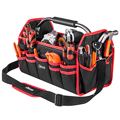16in Tool Bag, Electrician Tool Bag, Open Top Tool Bags, 26 Pockets Can
