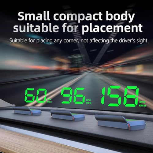 Image of Serveuttam GPS HUD Speedometer for Car - Digital Head Up Display with Auto Brightness, Large Green Display, USB Powered, MPH /KM /H (Black)