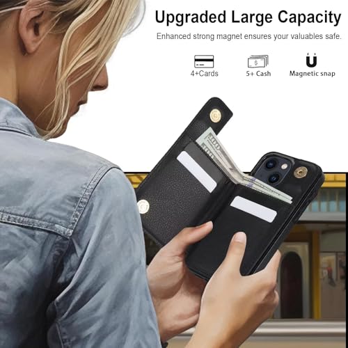 Coque pour iPhone 13 en cuir PU premium détachable et magnétique - 4