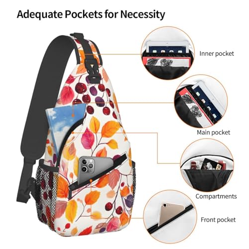 Mochila tipo bandolera estampado hojas para mujer y hombre miniatura 5