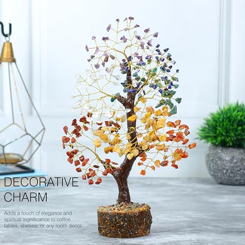 Image of Birthday Gifts for Women, 7 Chakra Crystal Tree with Natural Trunk