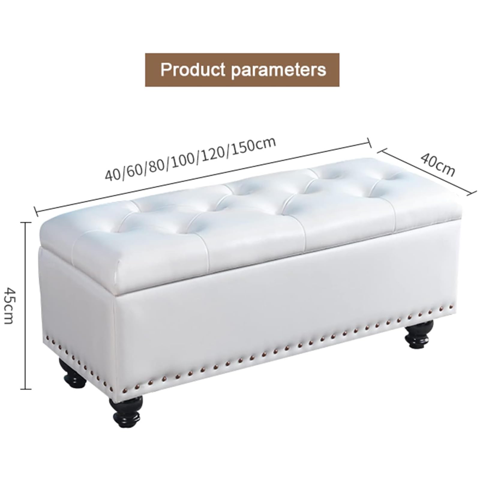 Puf Arcón Contenedor con Revestimiento De Piel Sintética, Reposapiés para Dormitorio, Banco, Taburete De Salón O Sofá con Estructura Y Patas De Madera,Rojo,80 * 40 * 45cm