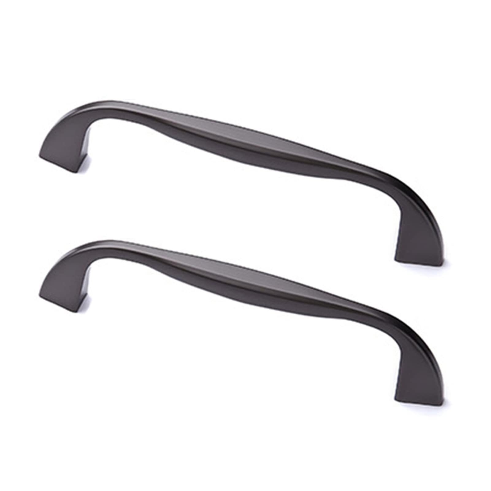 Niusabou One Color Single Hole Handle, 2Pcs Black Bow Zinc Cupboard Handles Single Hole 96/128Mm(Hole Distance 128Mm)