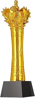 Golden Trophy Crown Trophy Champion prizes Desktop Decorations Resin Trophy Prizes for Success (Color : Gold, Size : 8 * 29cm)
