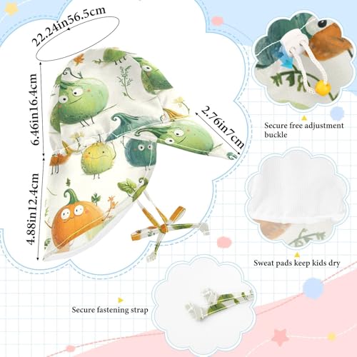 KLL Infant Beach Hats Baby Boys' Bucket Hats Girl UPF 50+ Wide Brim Traveling Camping Hat Cute Cartoon Pumpkins4