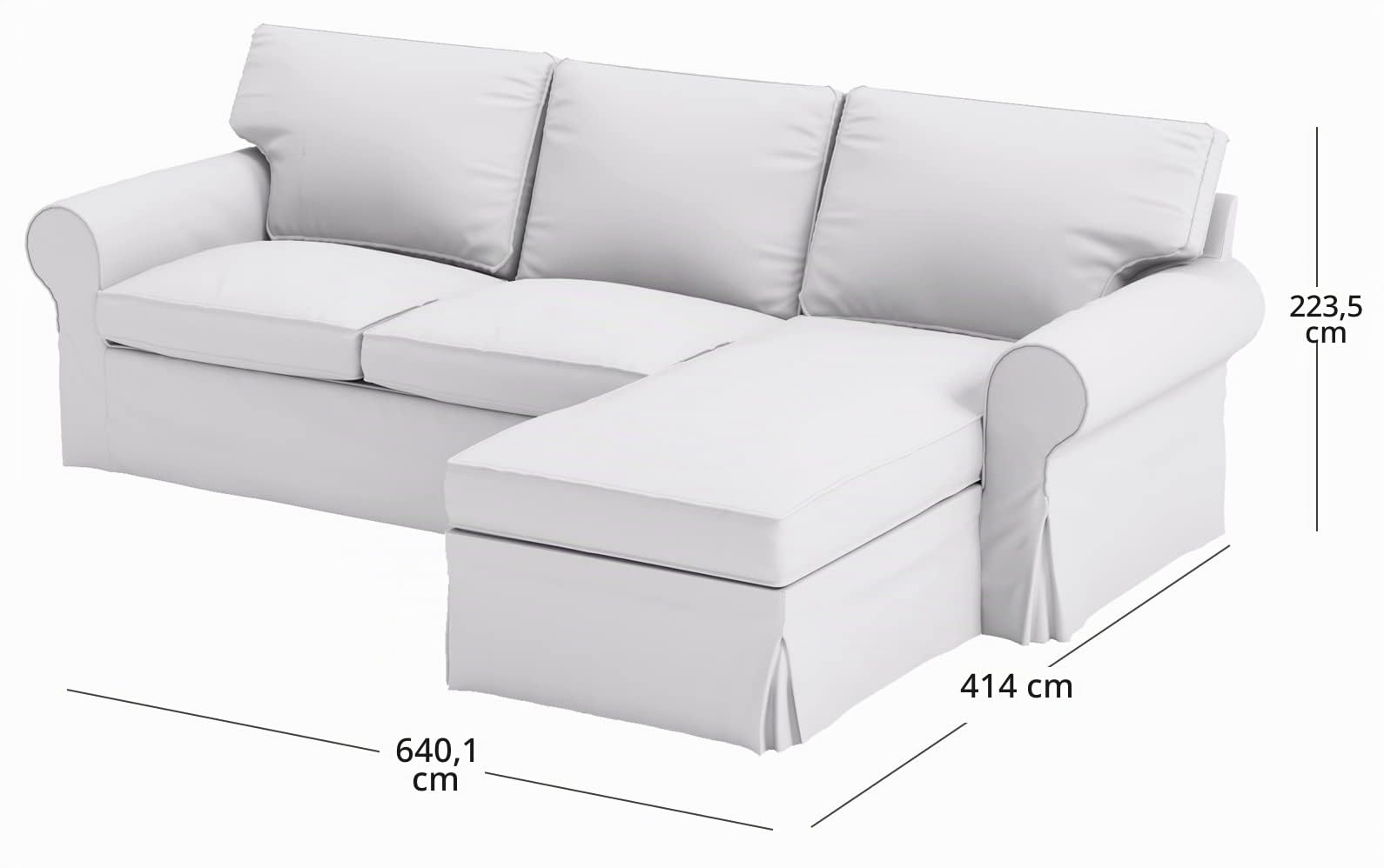 HomeTown Market Copridivano In Tessuto Resistente, Compatibile Con IKEA Ektorp Sofa. Divano Non Incluso (Chaise 4 posti poliestere beige)