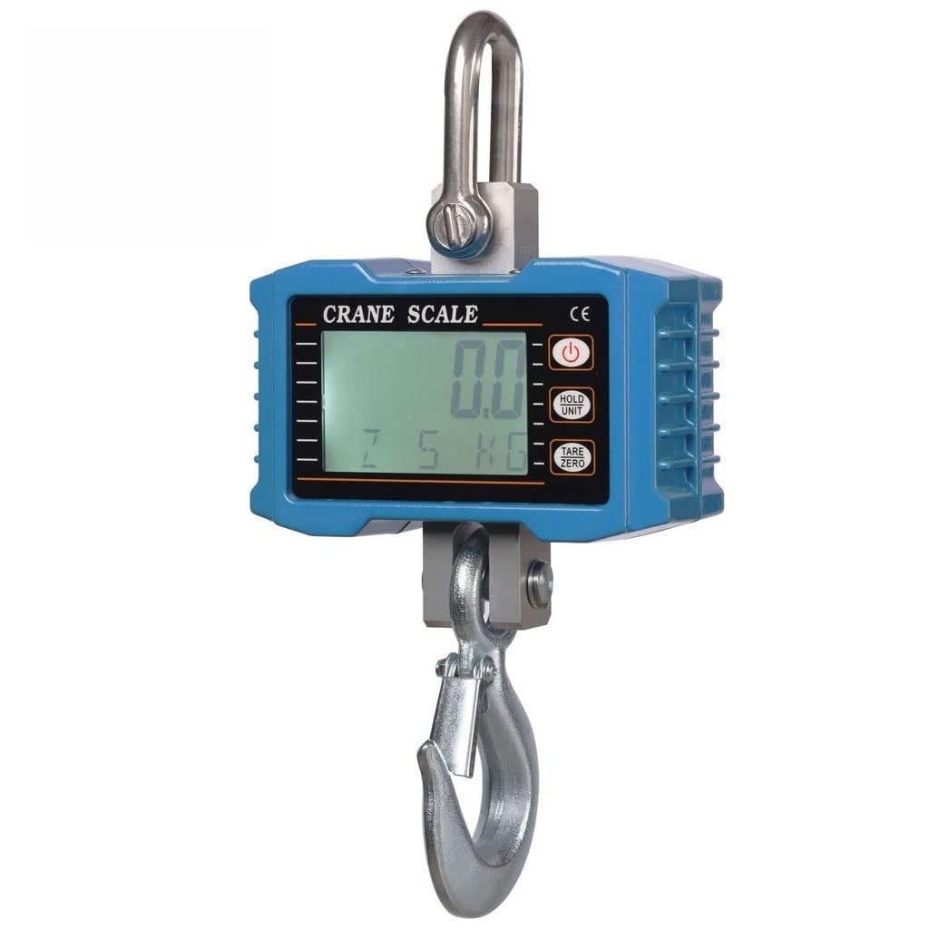 Gru digitale con bilancia a gancio, 1.000 kg/2. libbre, industriale, resistente, sospesa, telecomando, pesatura elettronica portatile, display a LED a 5 cifre,Bilance per gru